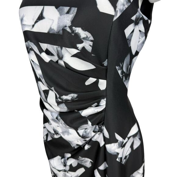KARL LAGERFELD Paris Floral Ruched Sheath Dress Women's Sz 10 - Picture 3 of 5
